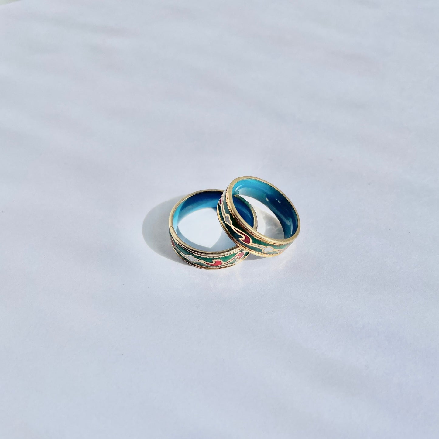 Chinese cloisonné enamel ring_Green