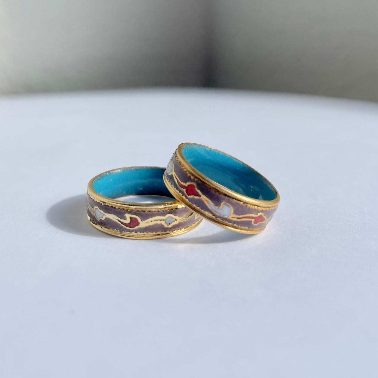Chinese cloisonné enamel ring_Liliac