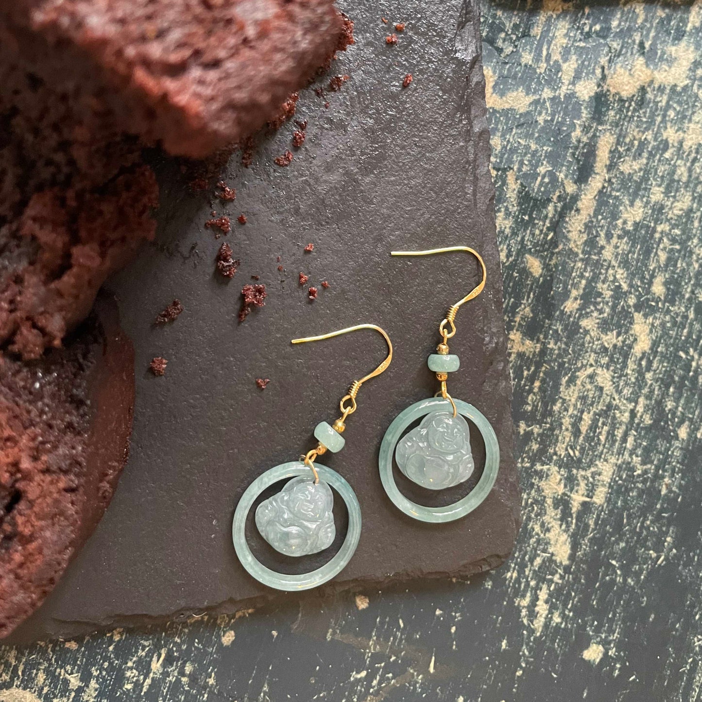 Buddha Jade Earrings | Maitreya